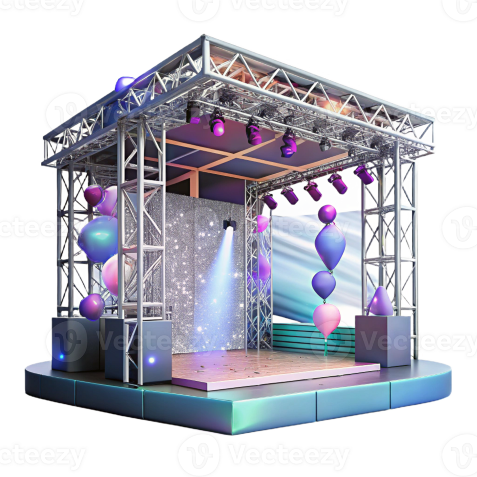 elegant rustic Concert Stage Scaffolding Structure Transparent for Construction Projects detailed png