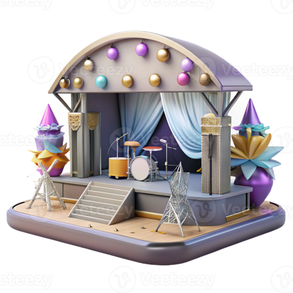 stunning minimalist Concert Stage with Backstage Area Isolated for Event Management authentic png