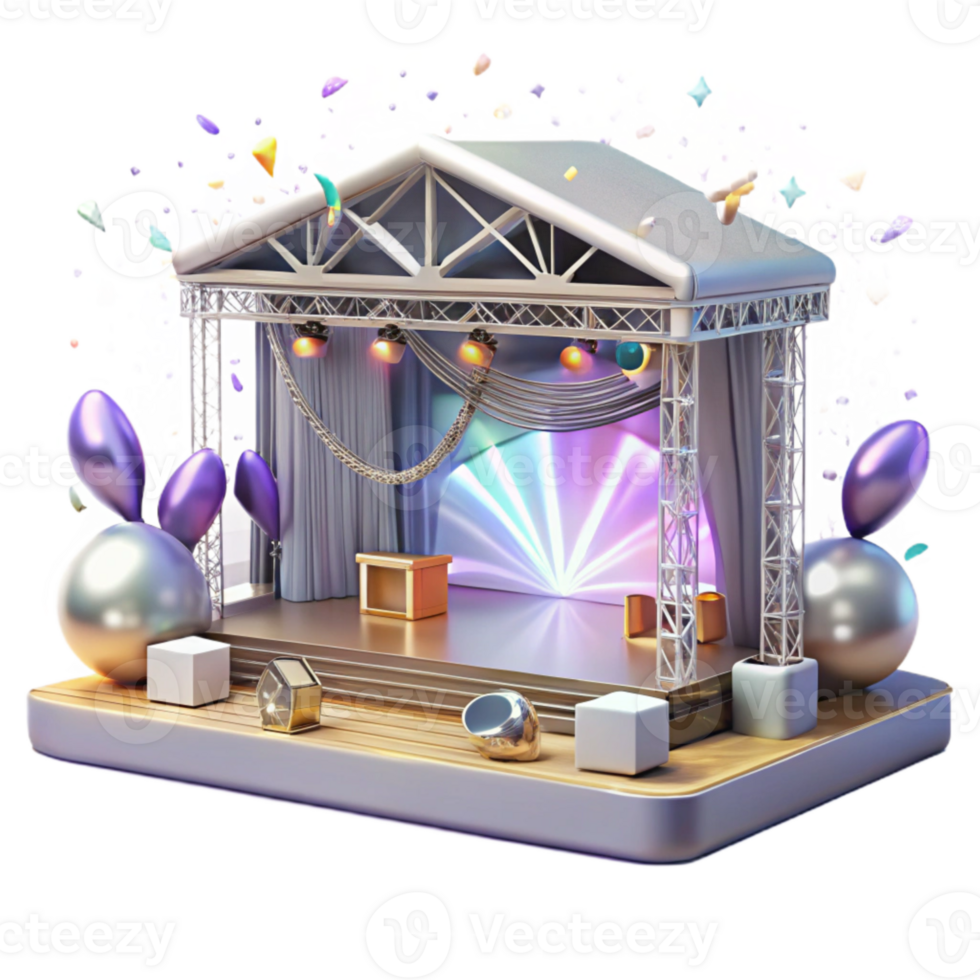 extraordinary vintage Concert Stage with Catering Area Transparent for Event Logistics high quality png