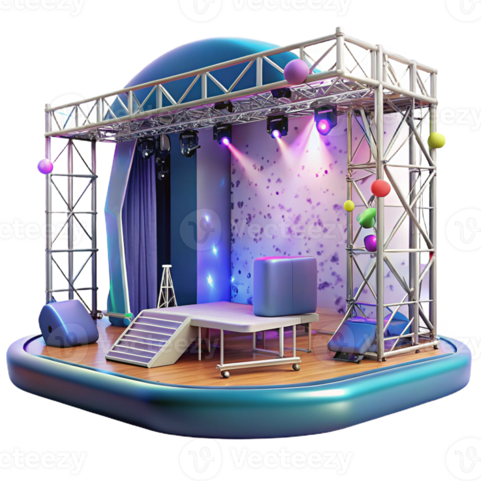 extraordinary contemporary Concert Stage with Cables and Wires Cutout for Realistic Renderings png