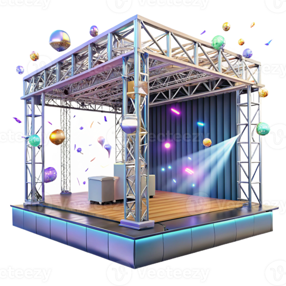 beautiful classic Concert Stage Scaffolding Structure Transparent for Construction Projects authentic png
