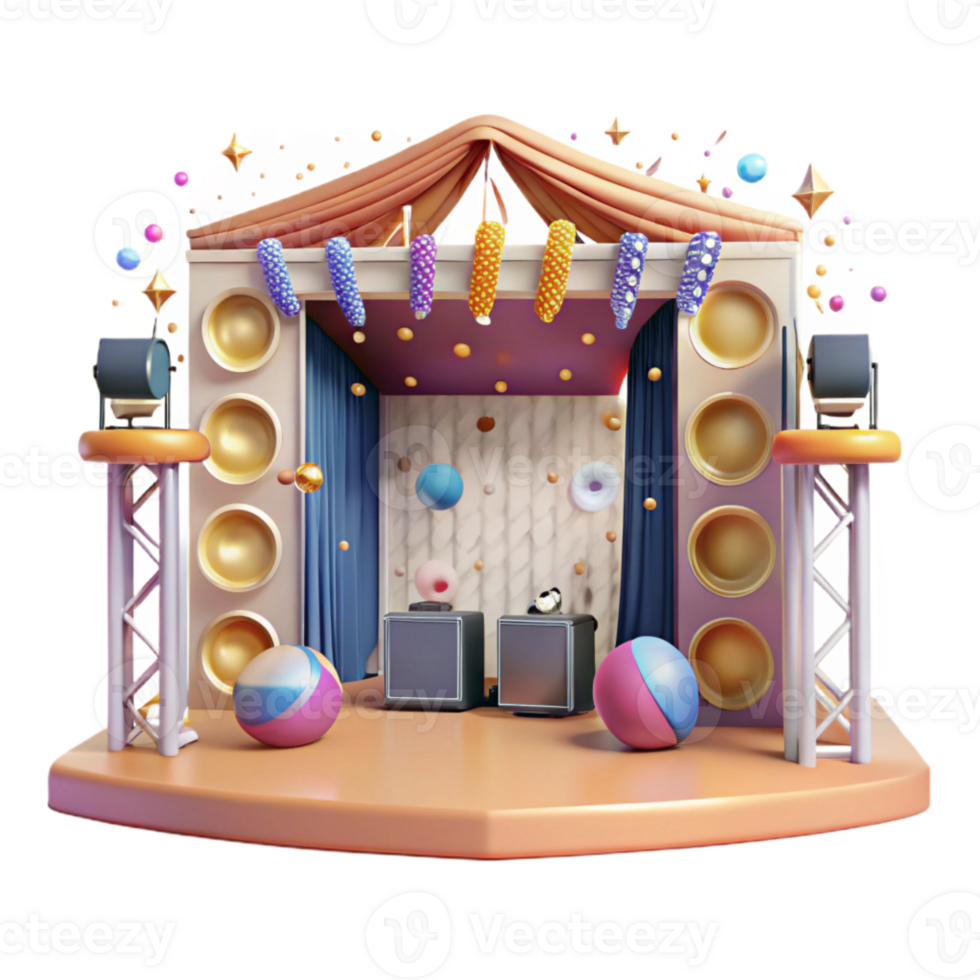 beautiful modern Concert Stage with Emergency Exits Transparent for Safety Planning authentic png