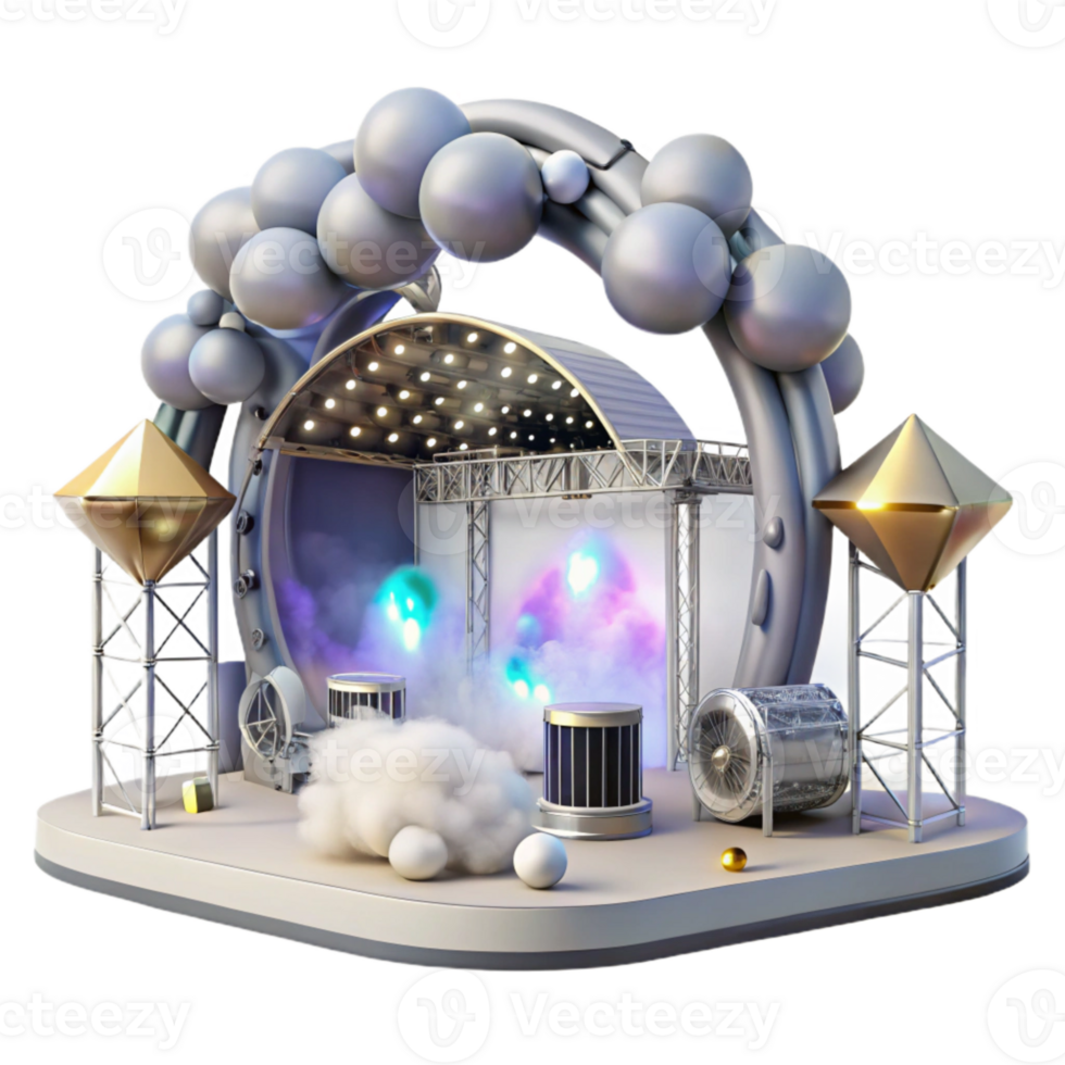 impressive artistic Concert Stage with Fog Machines and Haze Generators Transparent for Atmospheric Effects premium png