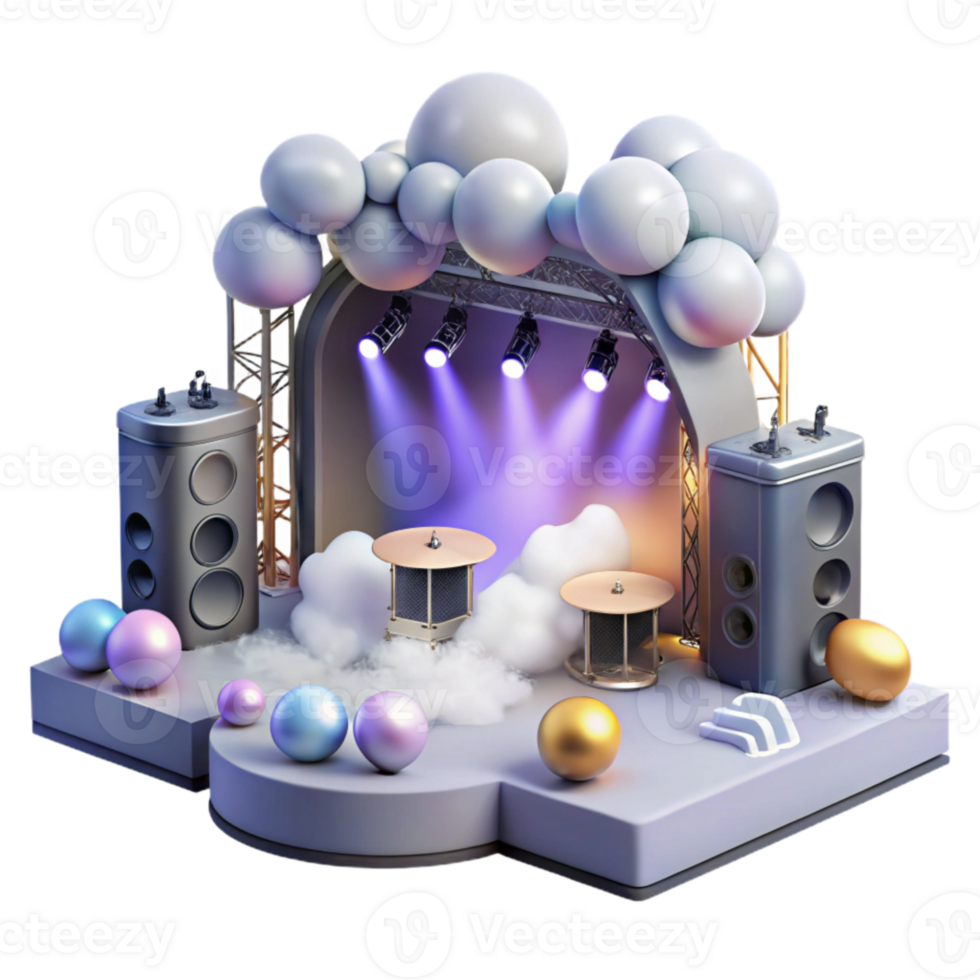 beautiful classic Concert Stage with Fog Machines and Haze Generators Transparent for Atmospheric Effects high resolution png