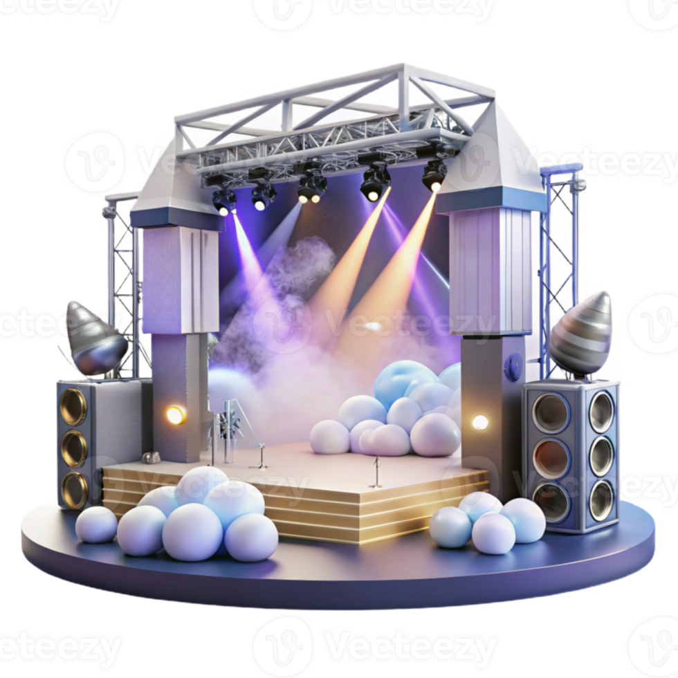 wonderful creative Concert Stage with Fog Machines and Haze Generators Transparent for Atmospheric Effects authentic png