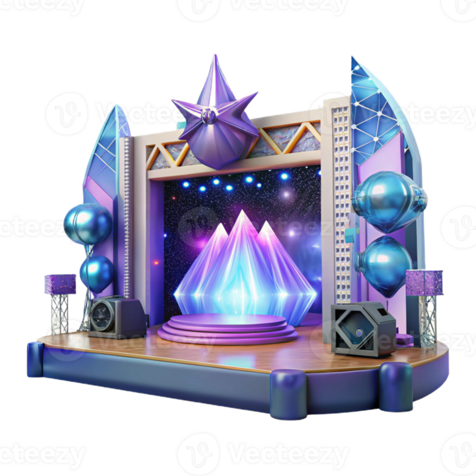 impressive classic Concert Stage with Led Wall Cutout for Visual Spectacles detailed png