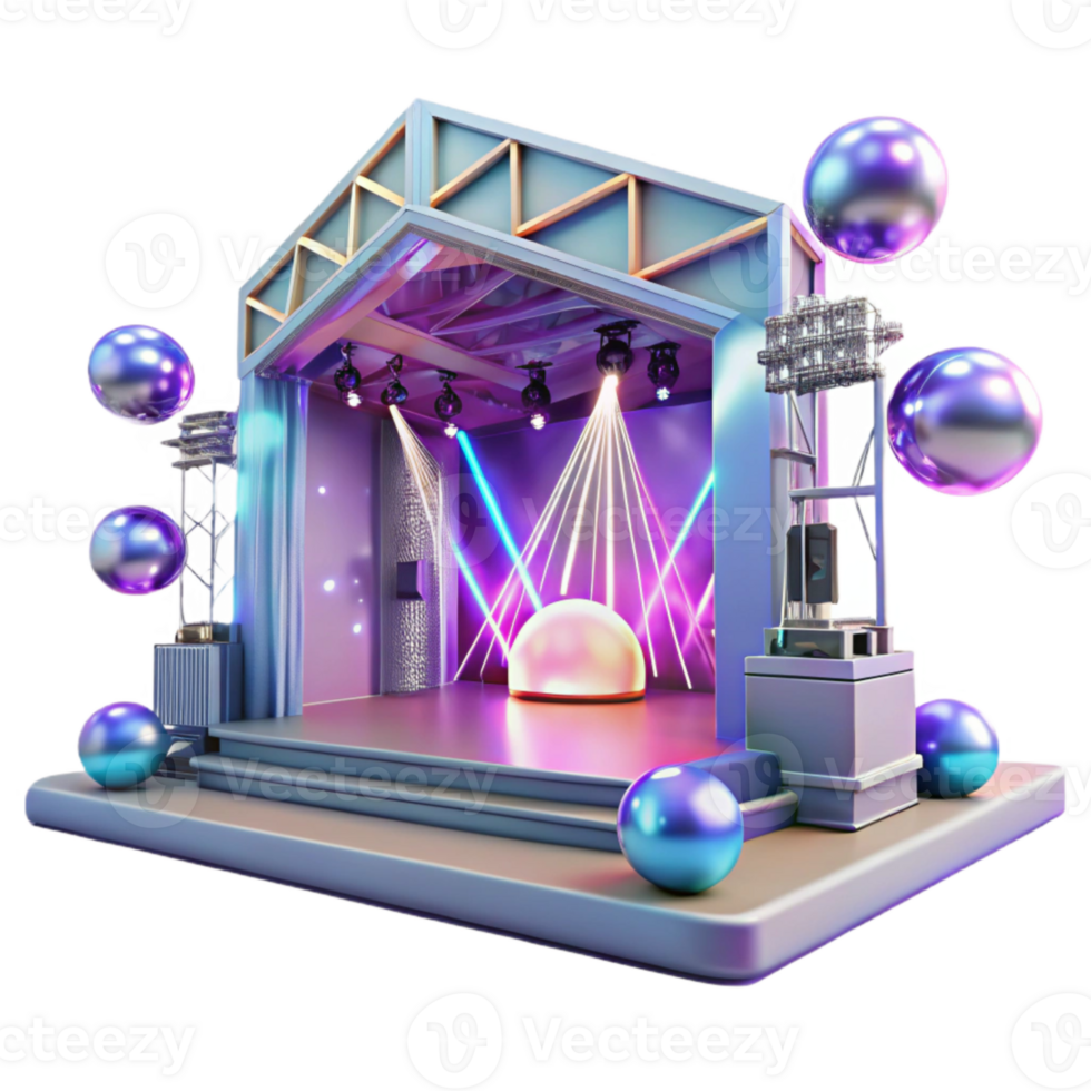 impressive minimalist Concert Stage with Laser Show Transparent for Sci Fi Projects original png