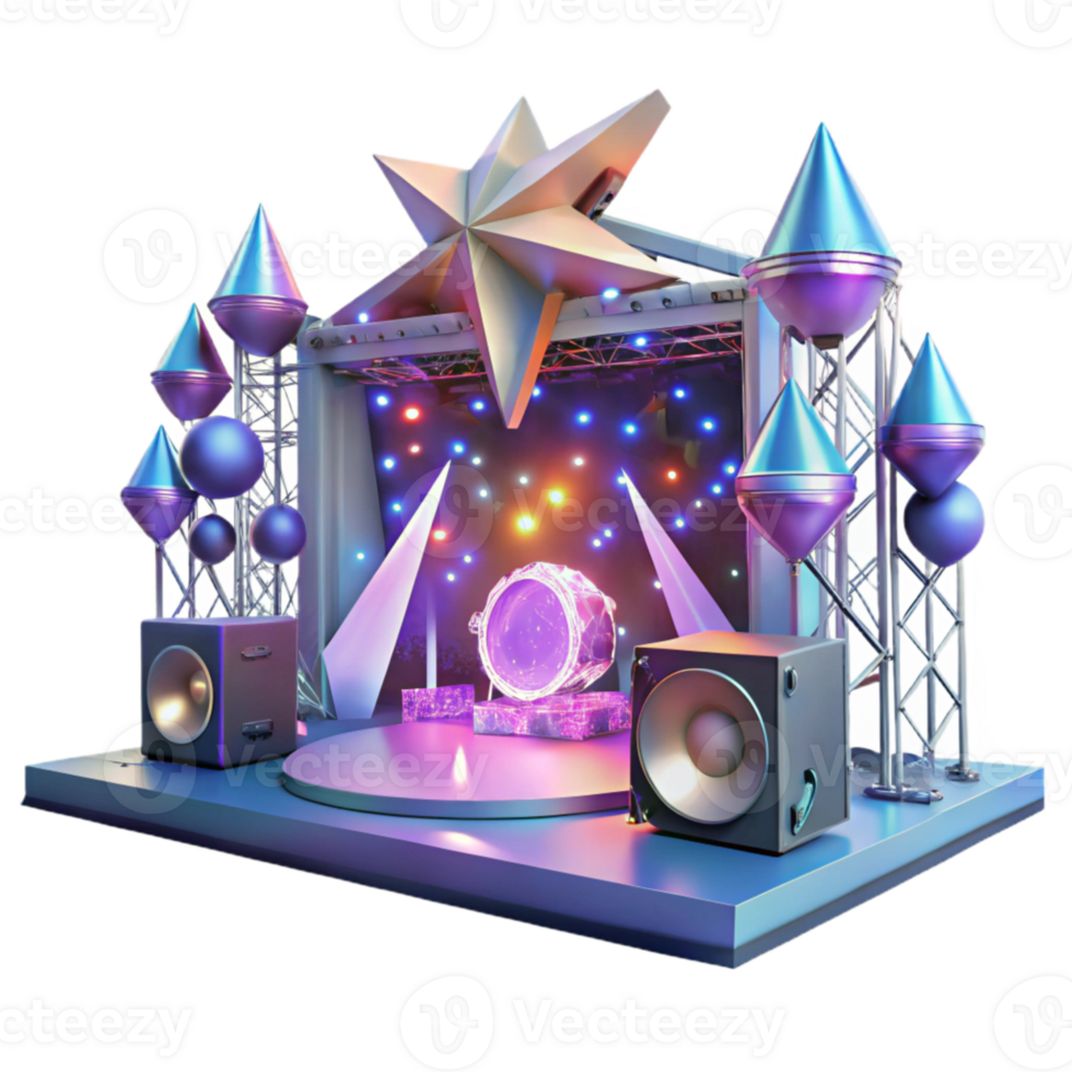 magnificent abstract Concert Stage with Laser Show Transparent for Sci Fi Projects detailed png