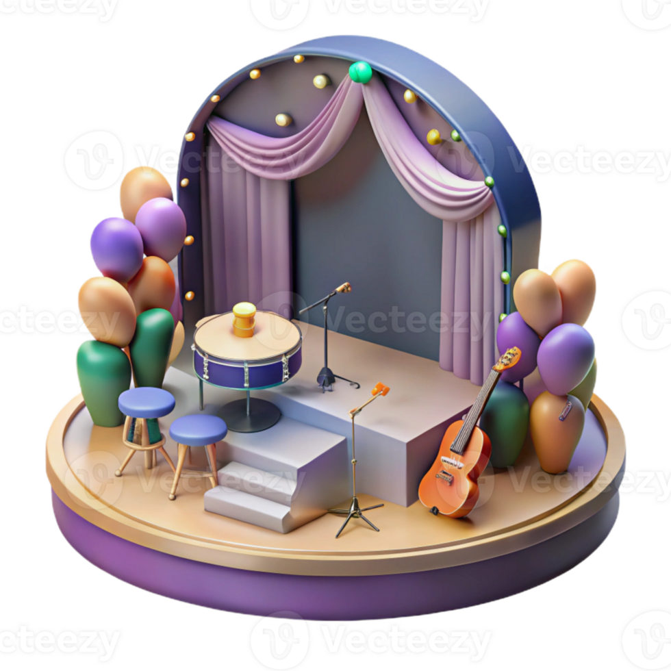 vibrant creative Concert Stage with Orchestra Pit Transparent for Classical Music Graphics genuine png