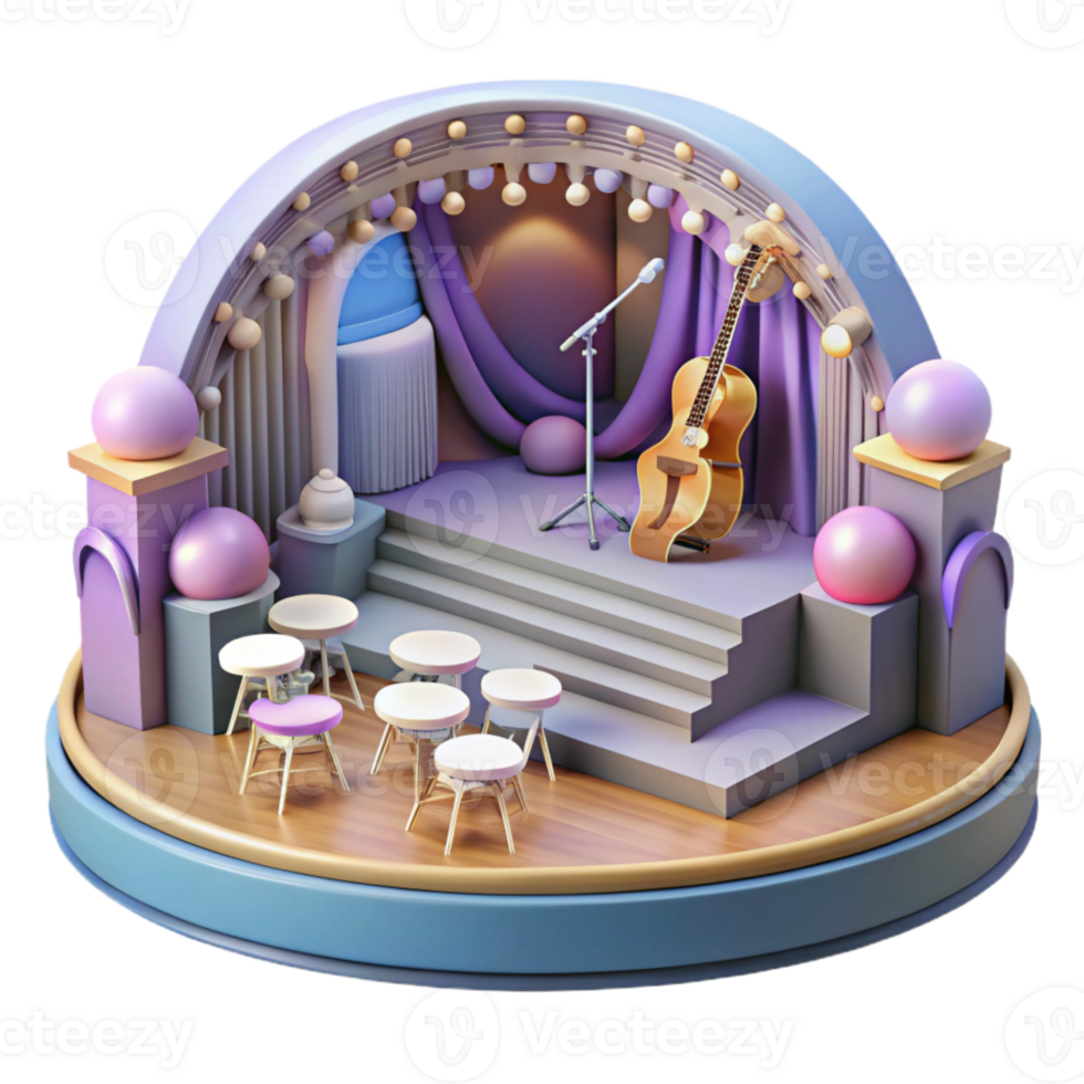 dramatic traditional Concert Stage with Orchestra Pit Transparent for Classical Music Graphics genuine png