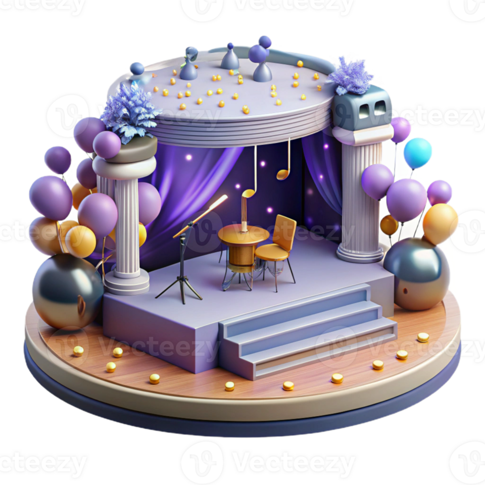 extraordinary classic Concert Stage with Orchestra Pit Transparent for Classical Music Graphics high quality png