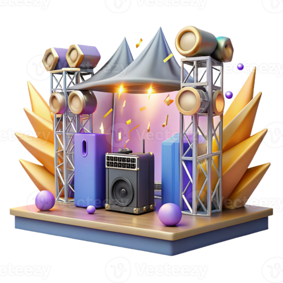 extraordinary contemporary Concert Stage with Power Distribution Units Cutout for Electrical Systems detailed png