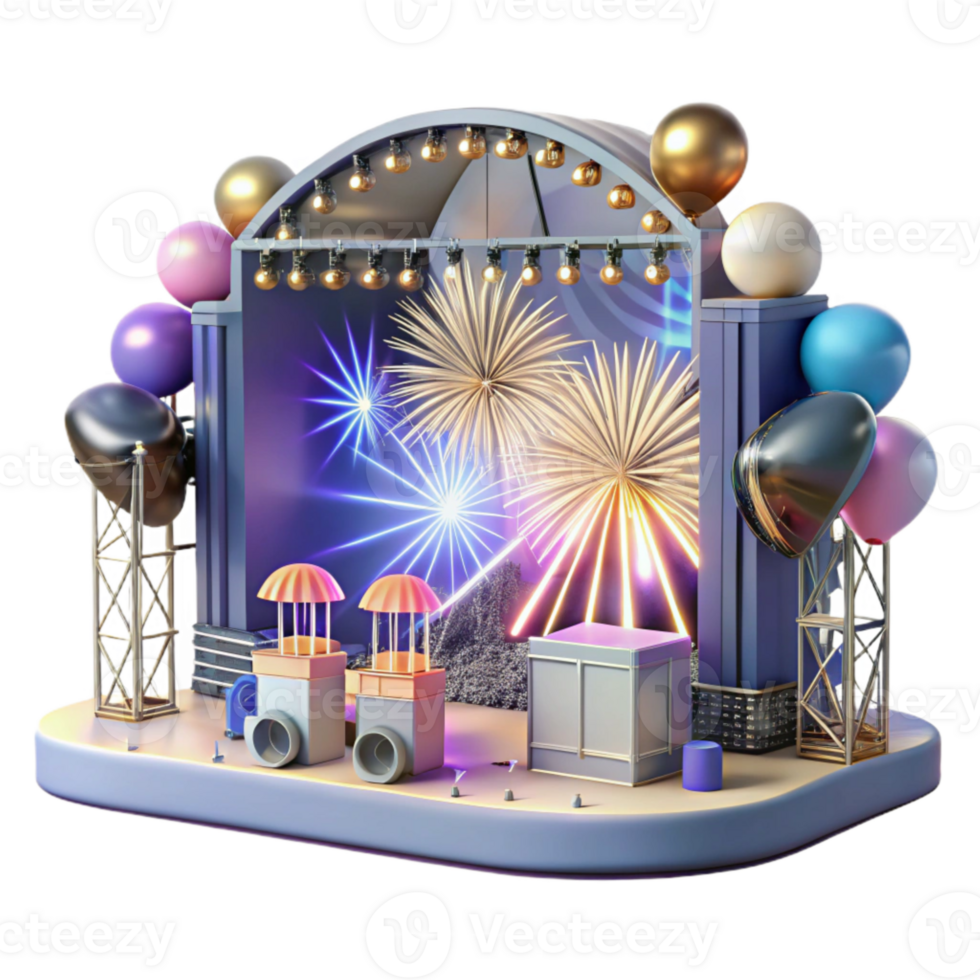 extraordinary classic Concert Stage with Pyrotechnics Display Cutout for Explosive Visuals original png