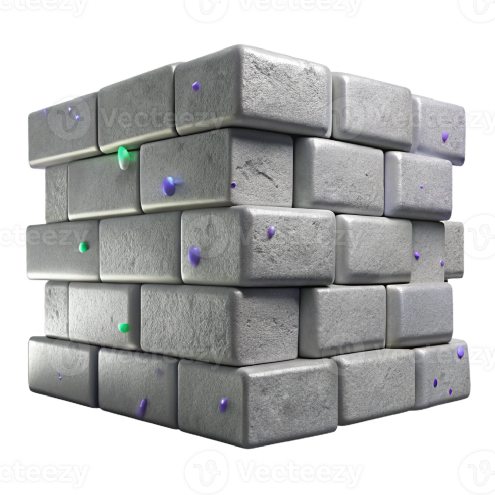 elegant rustic Concrete Block Wall Texture Gray Cutout high quality png