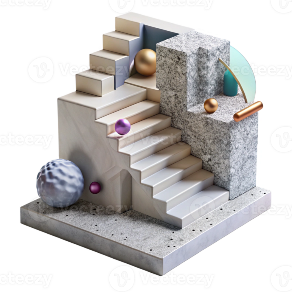 wonderful contemporary Concrete Staircase with Sustainable Materials Transparent genuine png