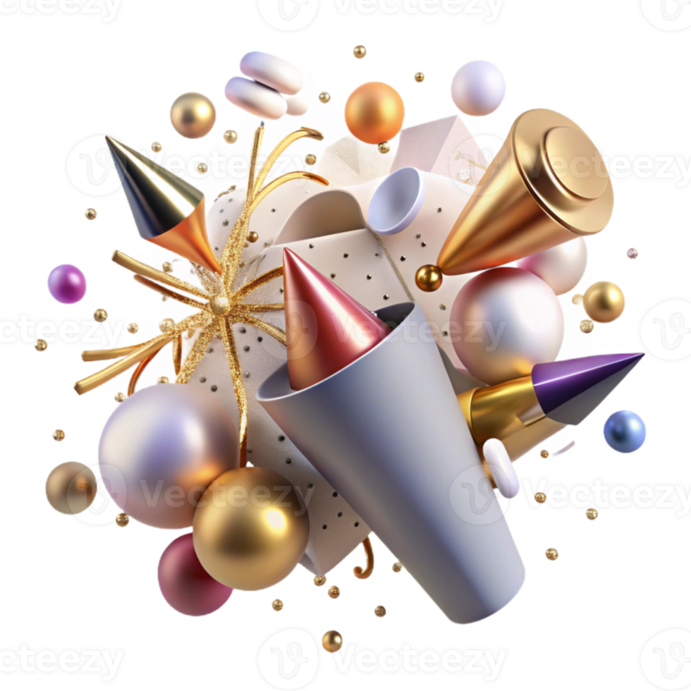 beautiful classic Confetti Explosion Festive Celebration Isolated png