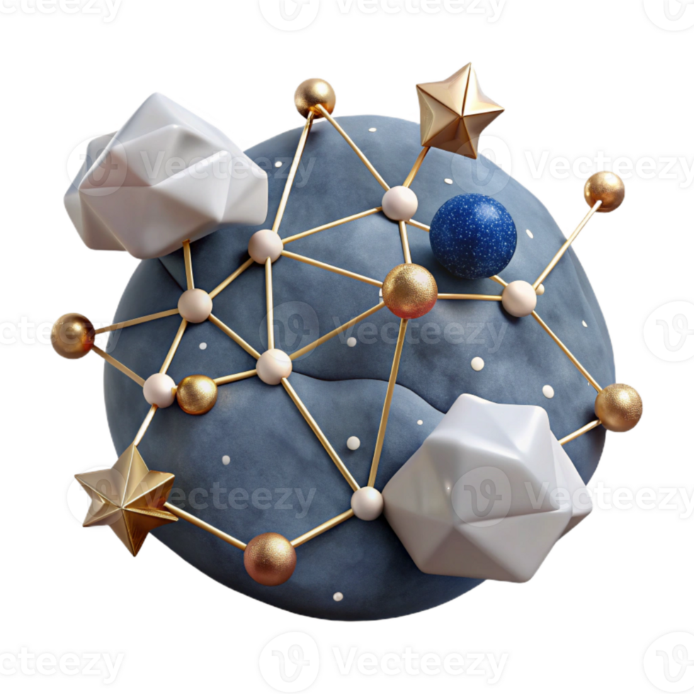 dramatic classic Constellation Stars Connected Lines Isolated for Sky Maps original png