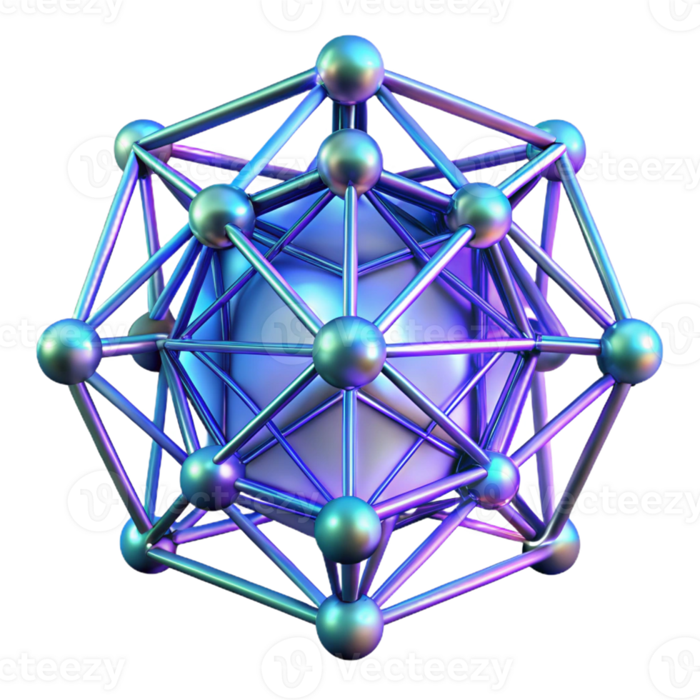 vibrant minimalist A network of glowing, interconnected lines forming a complex, geometric pattern, futuristic style authentic png