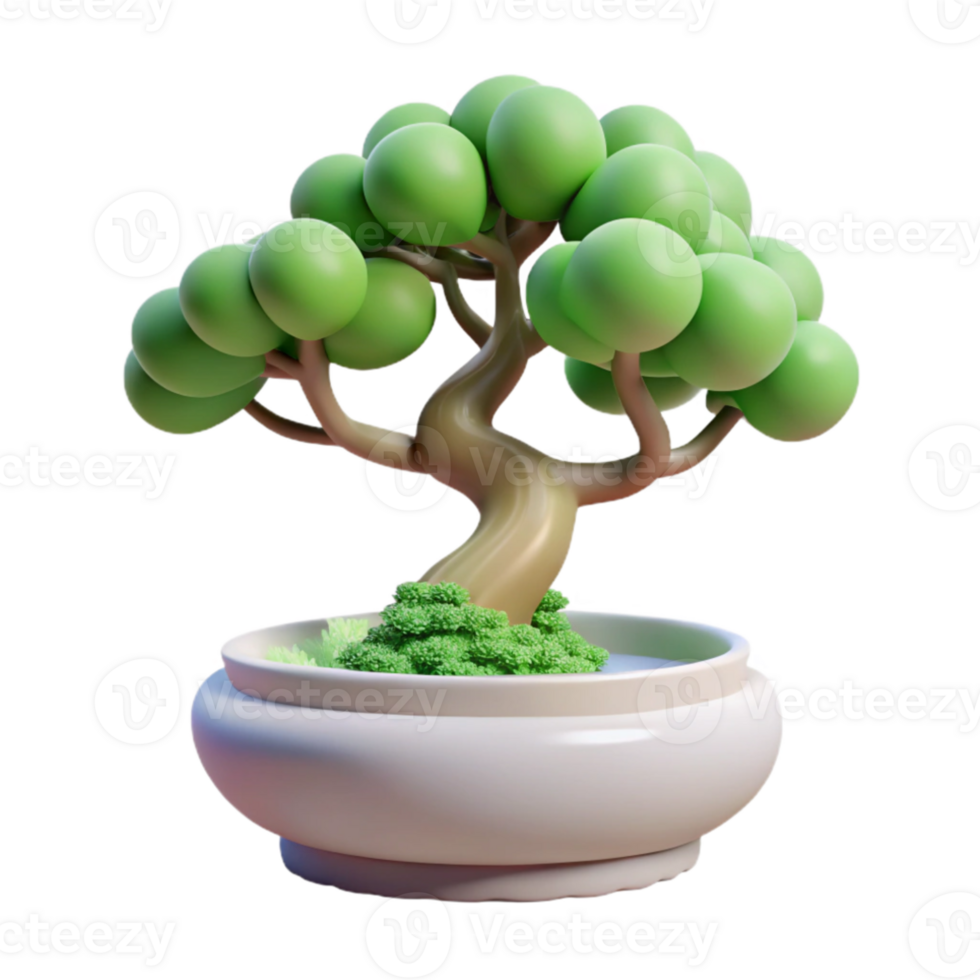 vibrant classic A bonsai tree in a ceramic pot, minimalist style, zen atmosphere, soft lighting high quality png