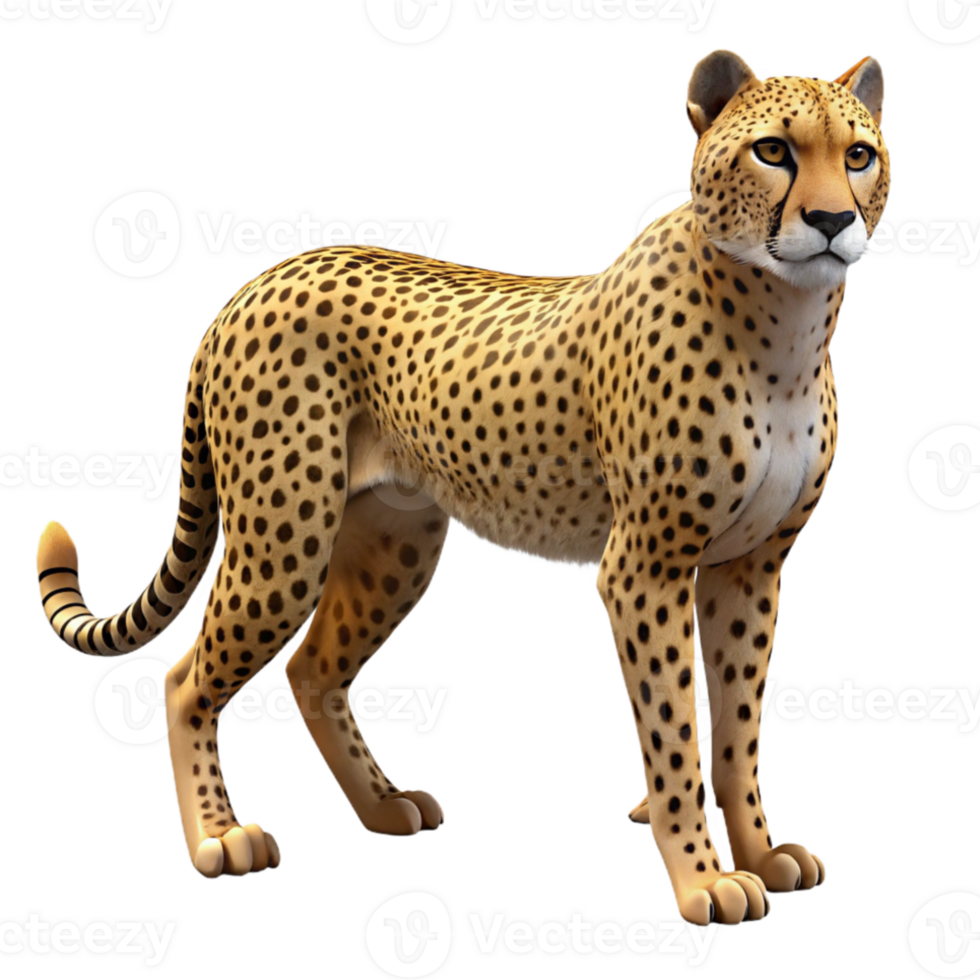 wonderful abstract A stalking cheetah in the African savanna, golden light, wildlife photography style high quality png