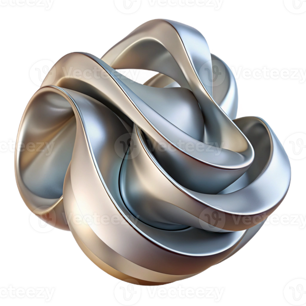 extraordinary modern Abstract architectural sculpture, flowing forms, metallic finish, studio lighting, modern art, premium png