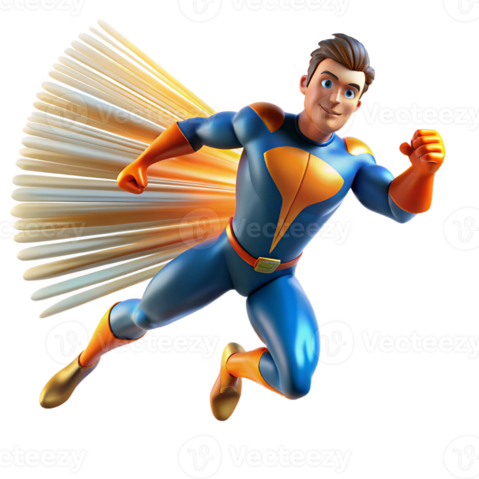 beautiful vintage A superhero with super speed, depicted as a blurred motion, lit with streaks of light in a dynamic, fast-paced style high quality png