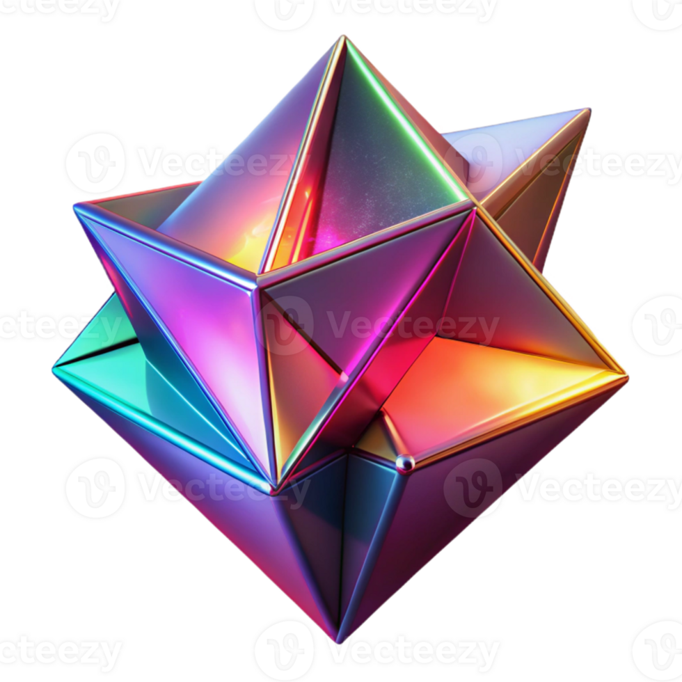elegant abstract Fractured geometric shapes in vibrant neon hues, casting long, sharp shadows under a dramatic, chiaroscuro lighting, with a grainy, retro-futuristic aesthetic high resolution png