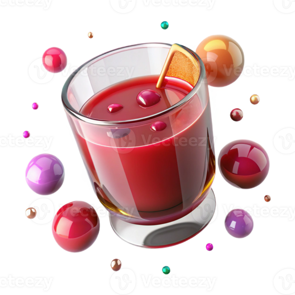 vibrant rustic Cranberry Juice Glass Antioxidant Drink Isolated for Health Benefits authentic png