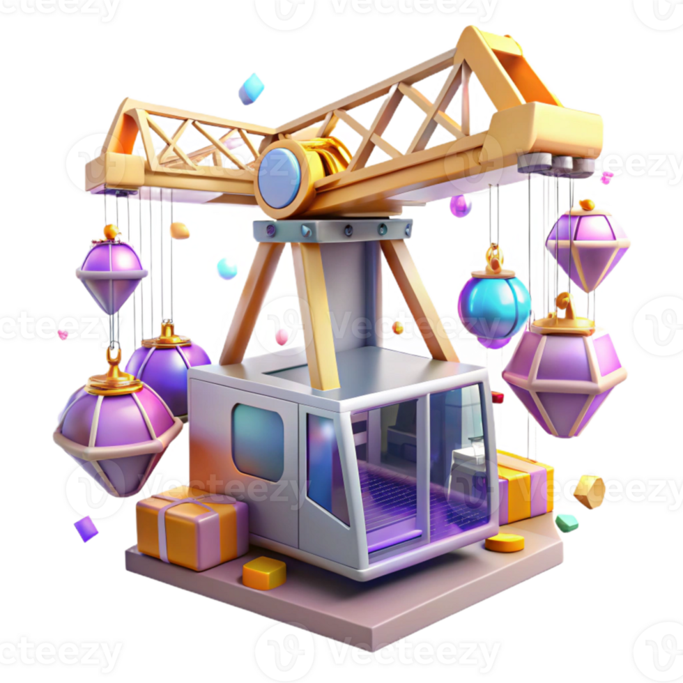 vibrant artistic Crane Operator Cabin Lifting Machinery Transparent high resolution png