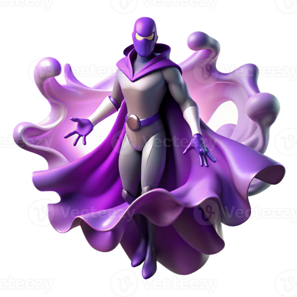 elegant classic A spectral superhero with flowing, ethereal robes, phasing through a wall, surrounded by a hazy, purple aura, in a surreal, dreamlike style genuine png