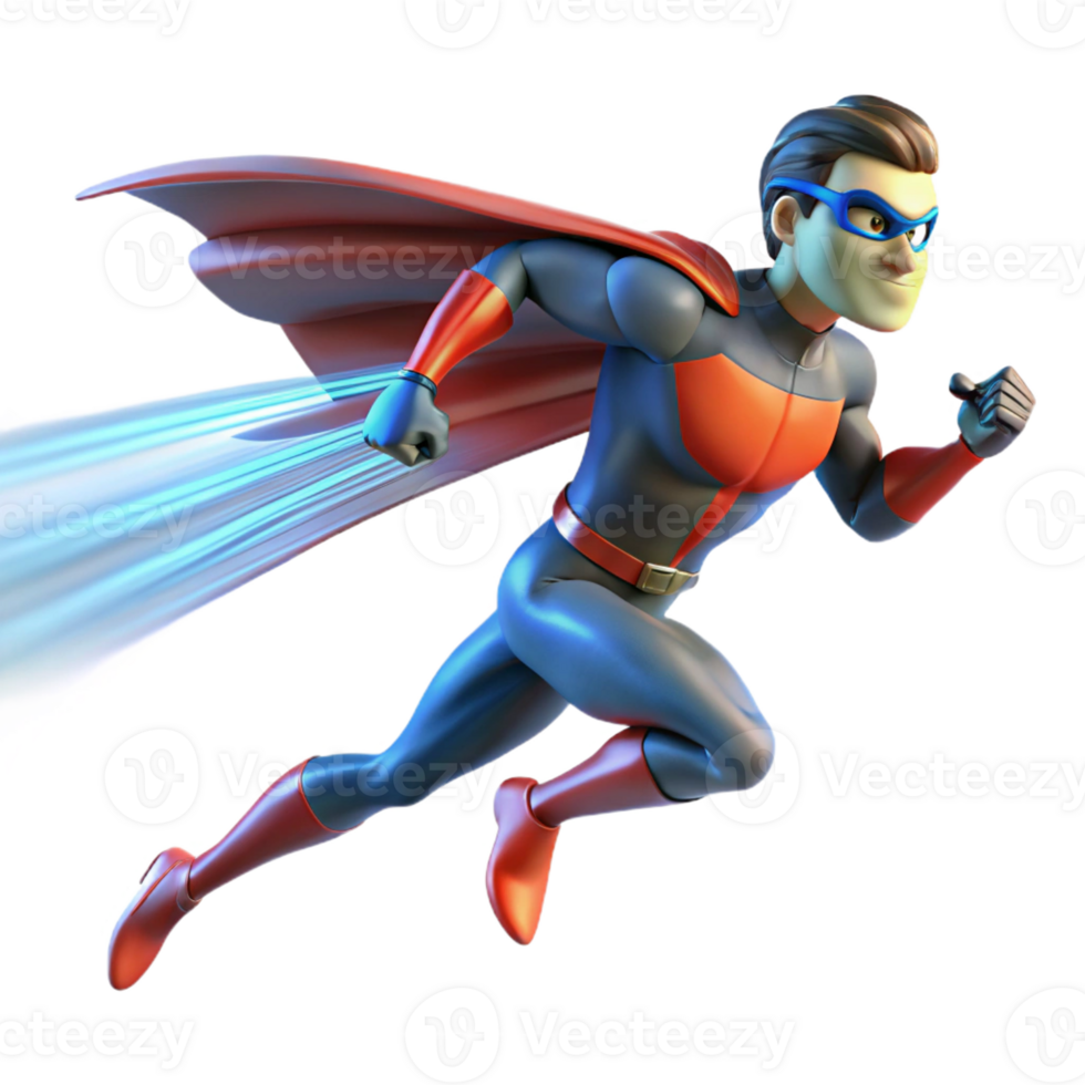 stunning classic A super-speed superhero with blurred motion trails, running through a city, lit by streaking city lights, in a dynamic, action painting style exclusive png