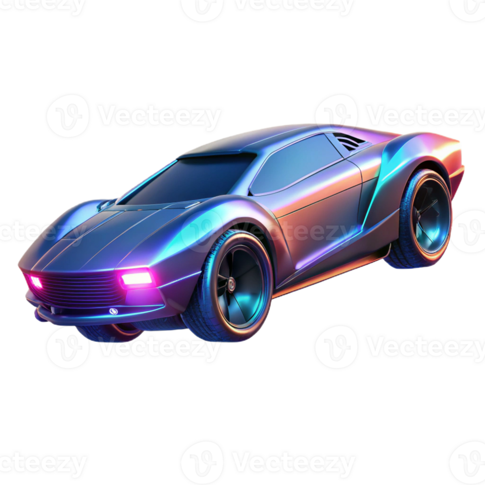 elegant contemporary A futuristic car hovering above the ground, sleek and aerodynamic design, neon underglow, cyberpunk style high resolution png