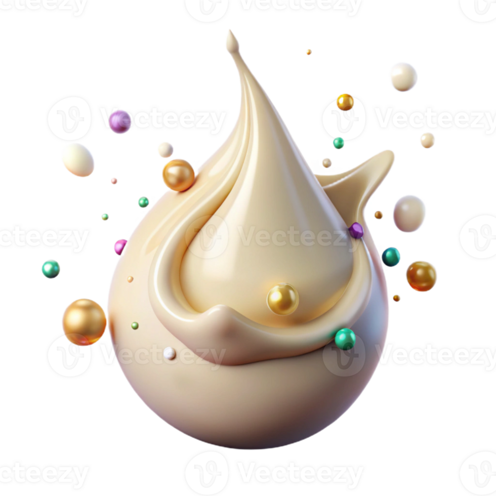 dramatic contemporary Cream Drop Splash Transparent for Liquid Simulations professional png