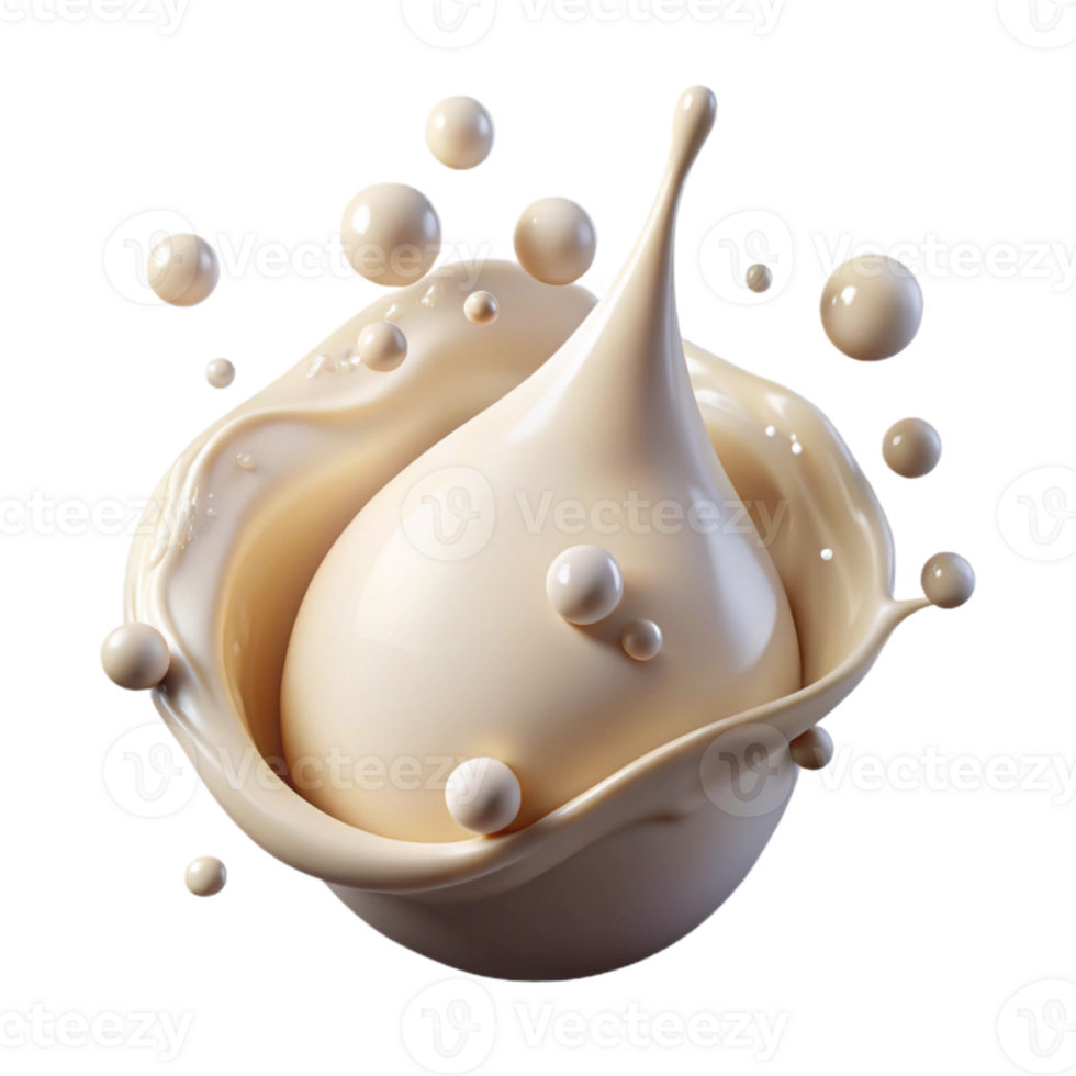 serene rustic Cream Drop Splash Transparent for Liquid Simulations original png