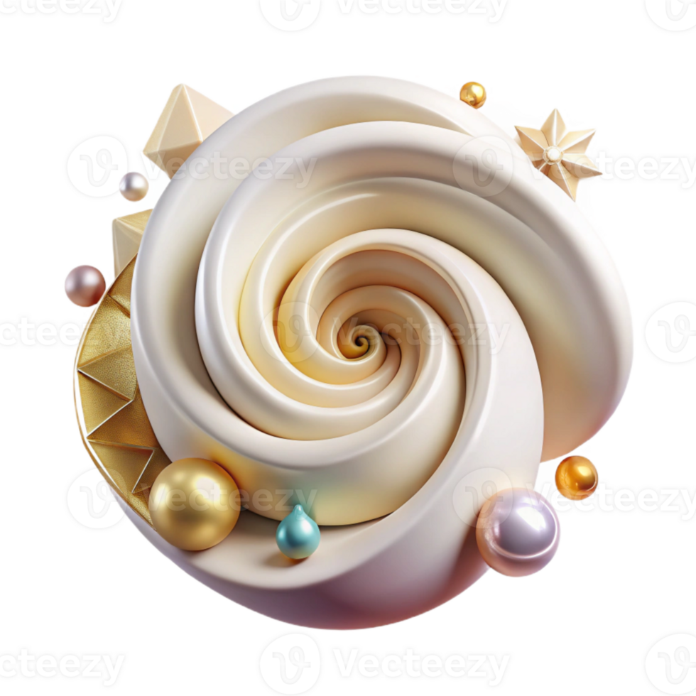 serene minimalist Cream Spiral Transparent for Abstract Designs exclusive png