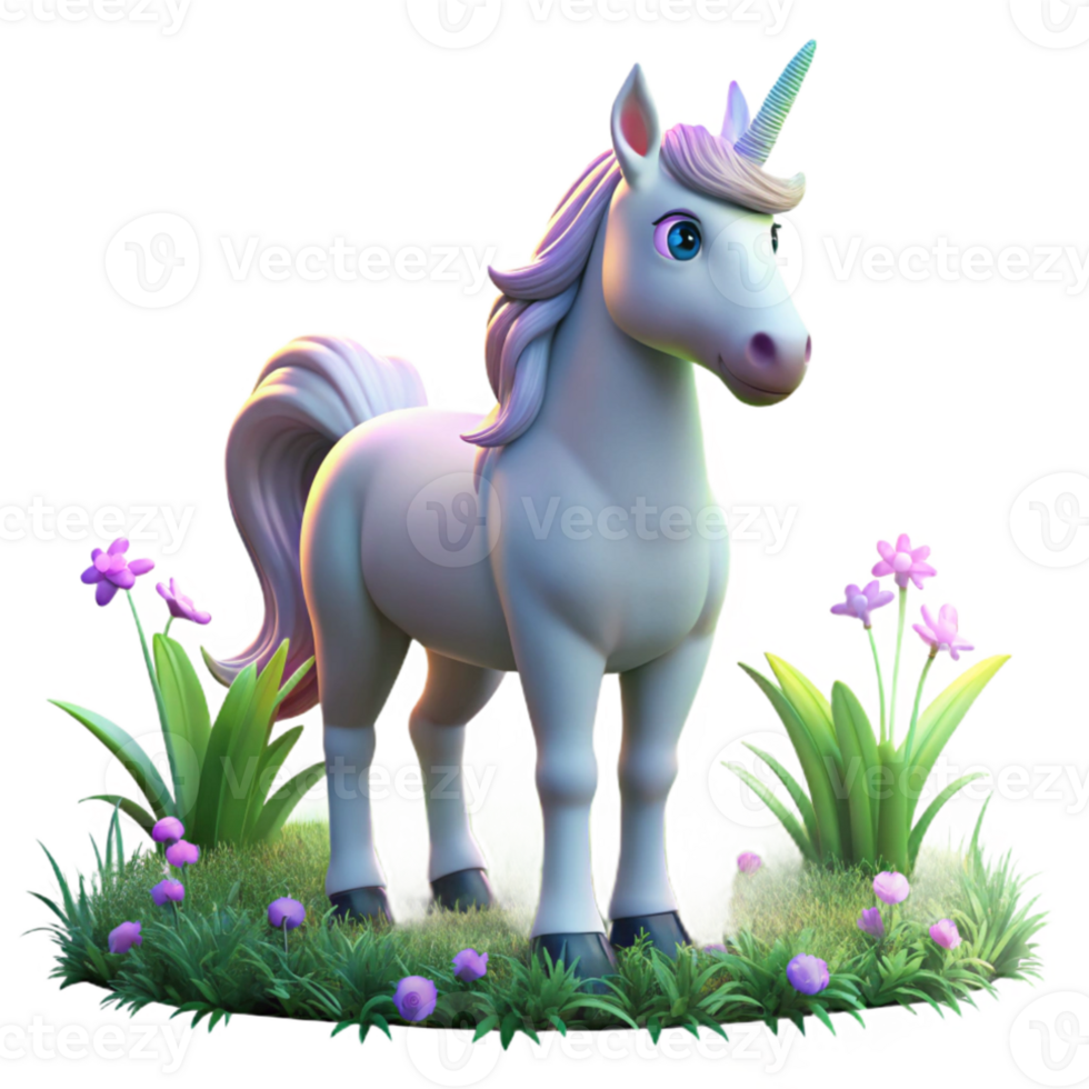 magnificent rustic A benevolent unicorn, with a glowing horn, grazing in a meadow of wildflowers, bathed in soft sunlight. Fantasy art style premium png