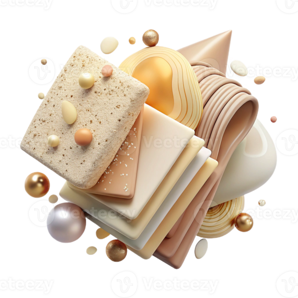 elegant abstract Cream Swatch Set Transparent for Color Palettes original png