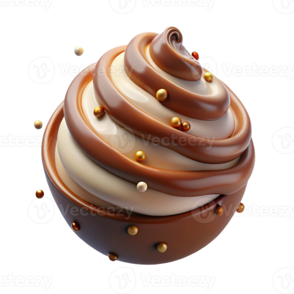 wonderful contemporary Cream Swirl with Chocolate Drizzle Transparent for Dessert s exclusive png