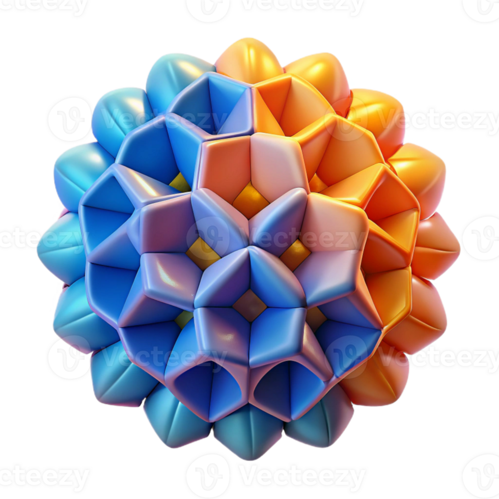 extraordinary vintage Interlocking tessellated patterns, with a gradient shift from warm oranges to cool blues, illuminated by a subtle ambient light, in a geometric abstract style exclusive png