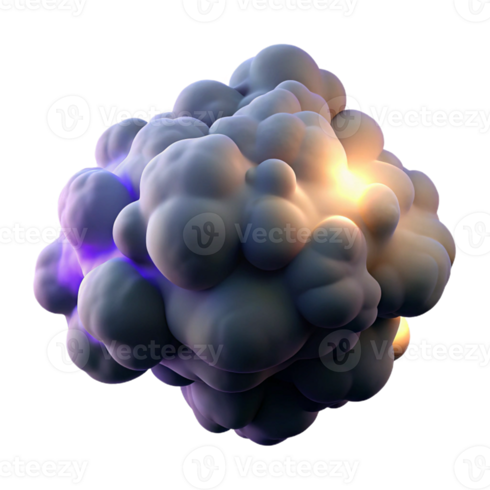 magnificent modern A cloud of swirling smoke, illuminated by a back light, with a volumetric effect and a monochromatic color scheme, in a dark and moody style authentic png