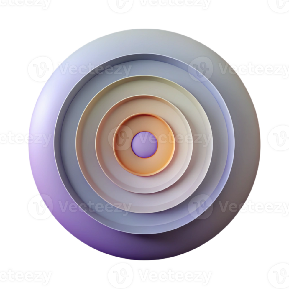 serene traditional A series of concentric circles, radiating outwards with a subtle gradient, with a minimalist aesthetic and a muted color palette, in a zen style professional png