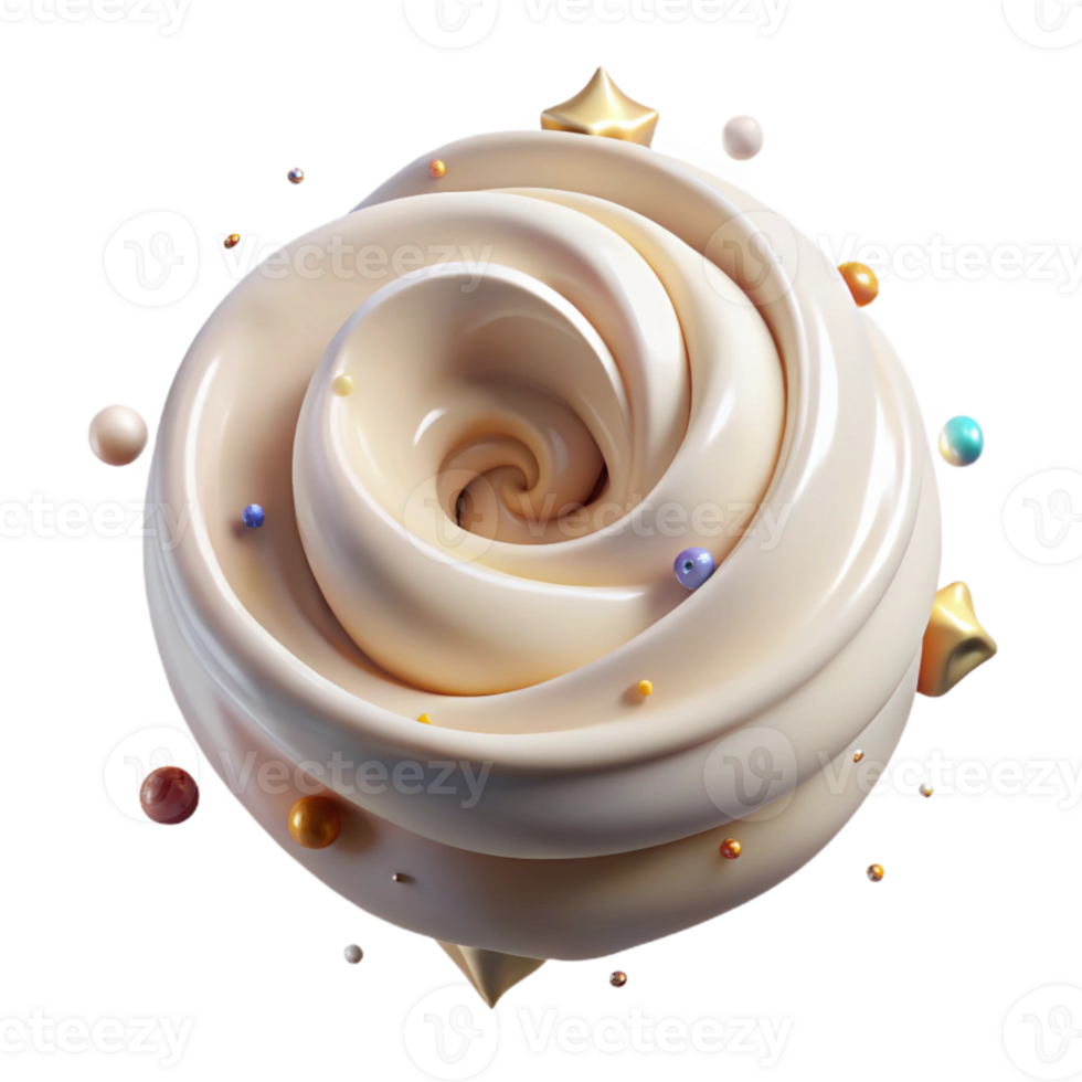 beautiful creative Cream Texture Swirl Transparent Background for Food Design png