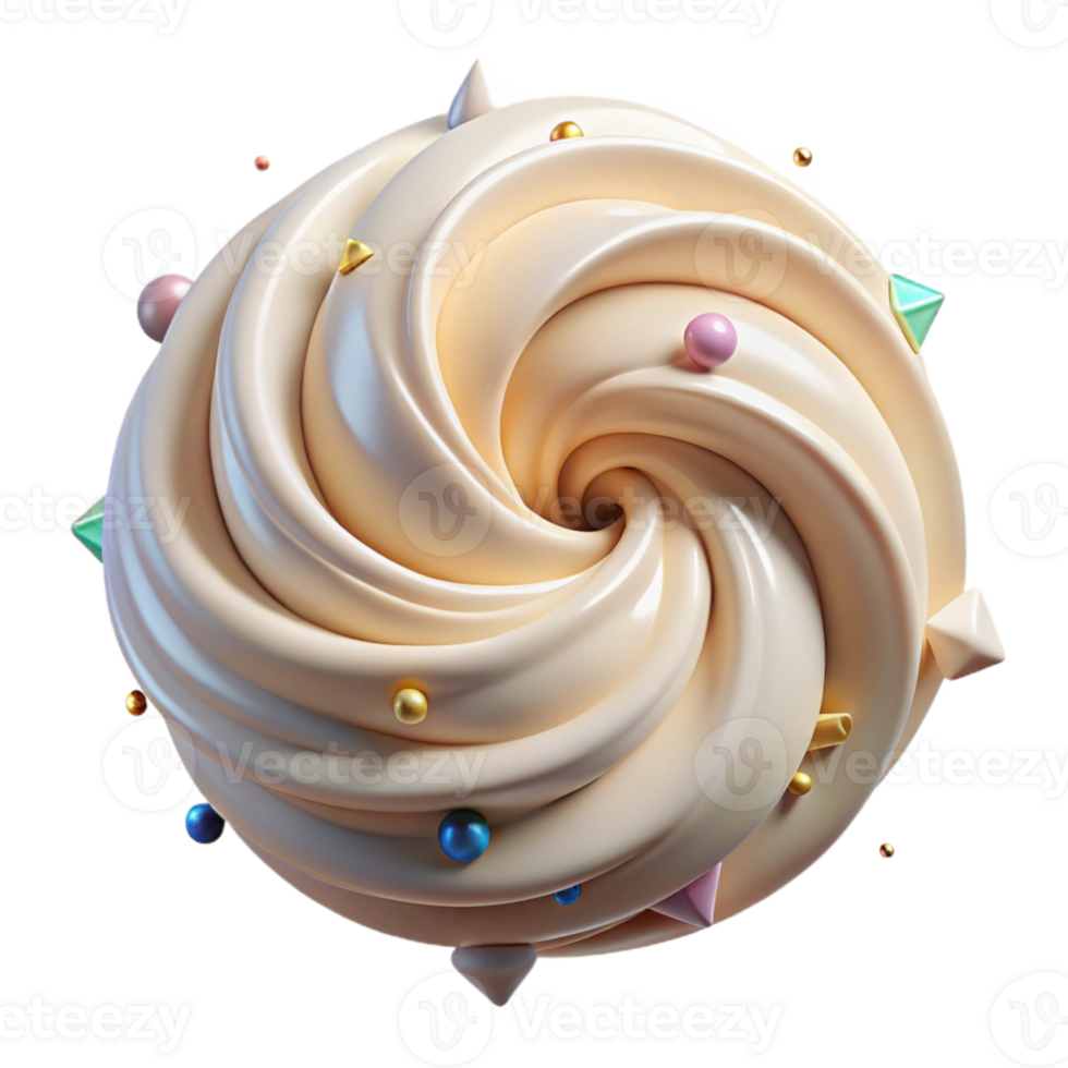 magnificent modern Cream Texture Swirl Transparent Background for Food Design genuine png