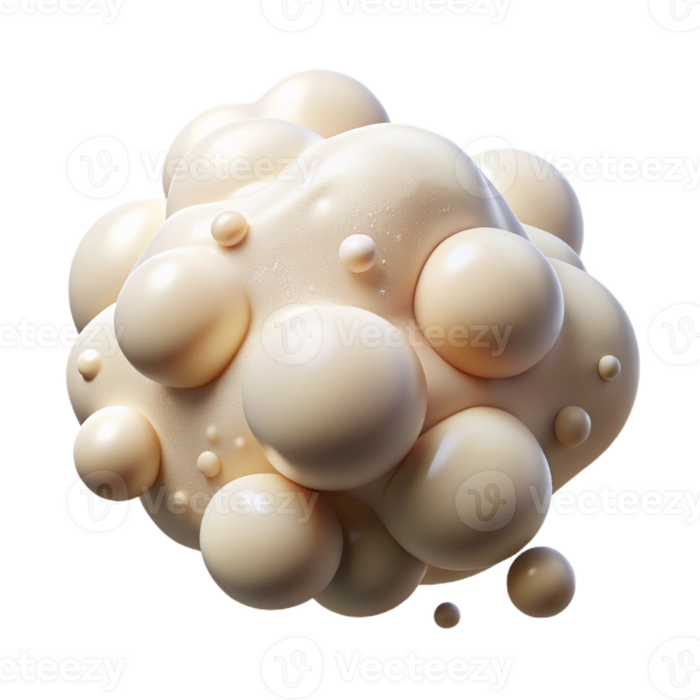 dramatic contemporary Cream Texture with Air Bubbles Isolated for Cosmetic Ads detailed png