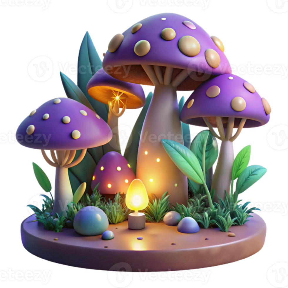 impressive minimalist A enchanted forest with glowing mushrooms and fireflies, magical and whimsical lighting, fantasy art style high resolution png