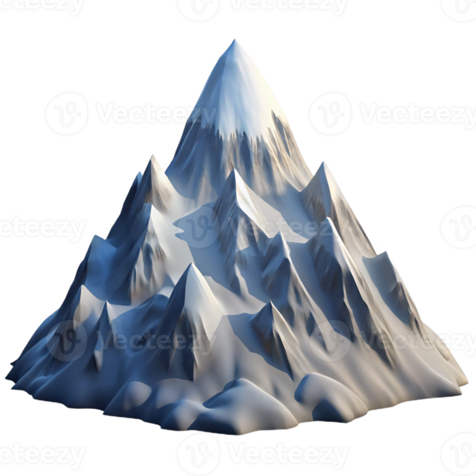 impressive rustic A majestic mountain peak covered in snow, dramatic lighting, matte painting style, professional png