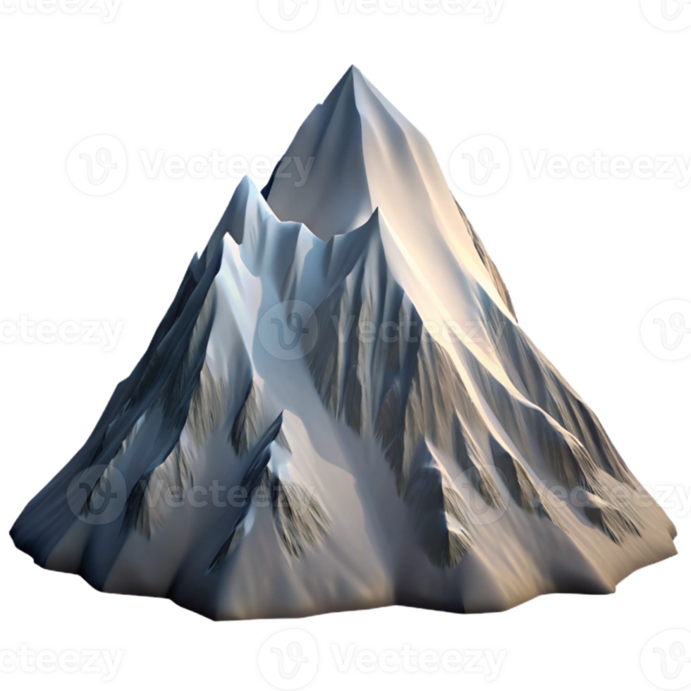 wonderful contemporary A majestic mountain peak covered in snow, dramatic lighting, matte painting style, high quality png
