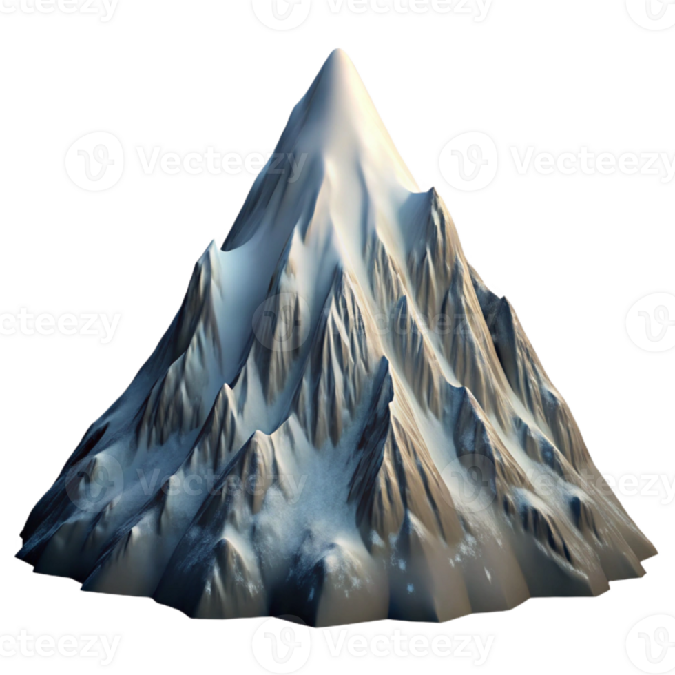 wonderful rustic A majestic mountain peak covered in snow, dramatic lighting, matte painting style, high quality png