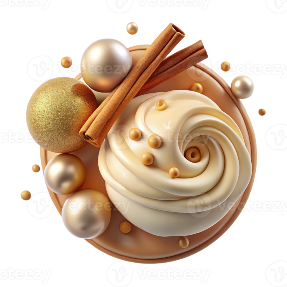elegant creative Cream Texture with Cinnamon Isolated for Baking Graphics high quality png