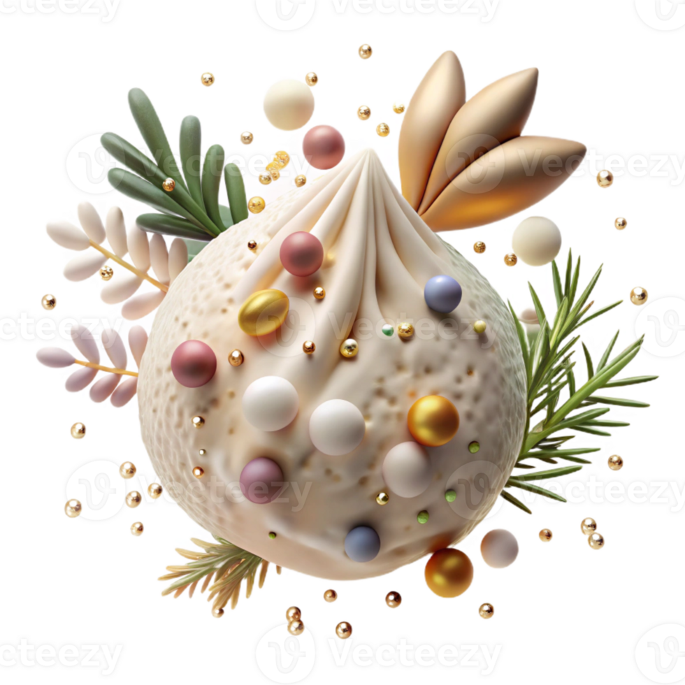 stunning abstract Cream Texture with Herbs Isolated for Culinary Graphics genuine png